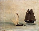 Manet Paintings - Seascape by Edouard Manet